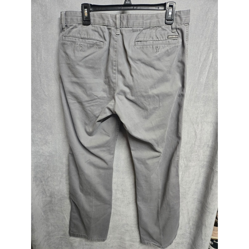 Eddie Bauer Legend Wash Chino Pants Mens 34x34 Grey Cotton Twill Straight Leg - Picture 6 of 8